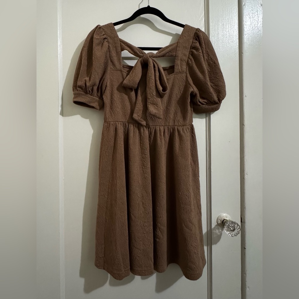 Mine Brown Square Neck Dress - image 2